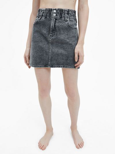 Calvin Klein Ruhák HU863284 | Calvin Klein High Rise Denim Női Mini Szoknya Szürke